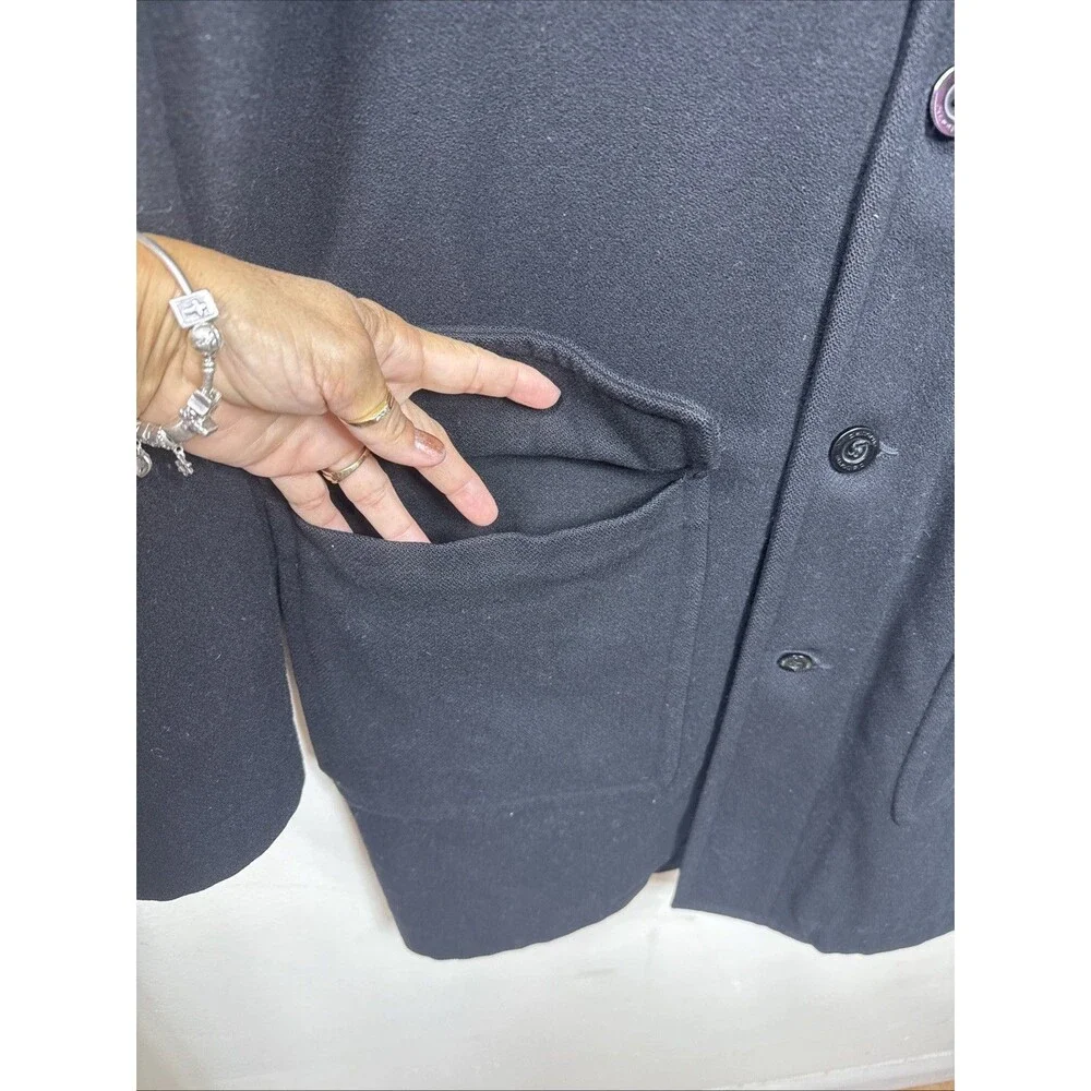 (W1)Liz Claiborne Men’s Wool Hidden Zipper Button Front Coat Size L Pockets - Picture 10 of 15